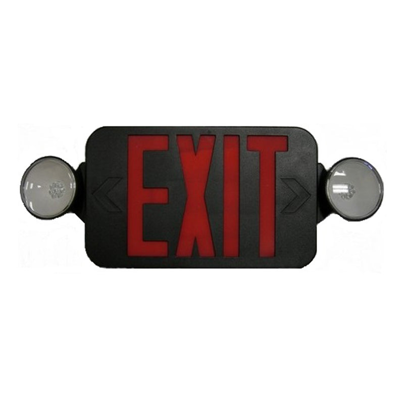 Morris Products Emergency Battery Backup LED Black Combo Exit Light Red  