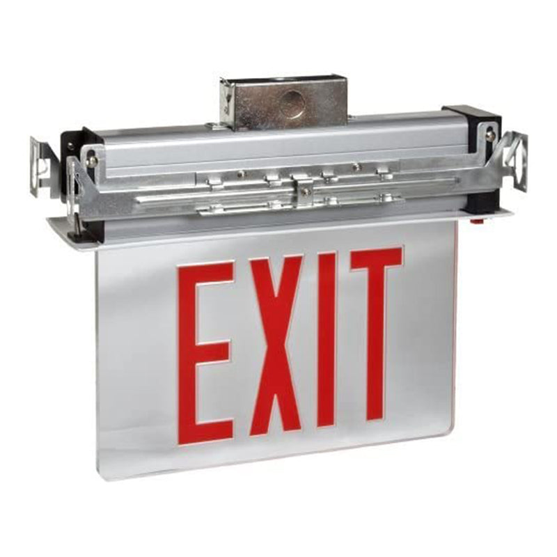 Morris Products Emergency Battery Backup Edge Lit LED Clear Exit Sign Red  
