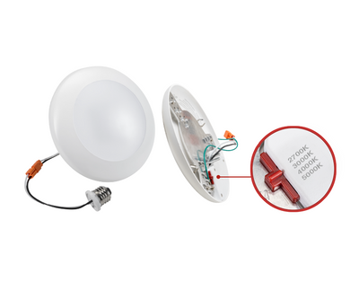 Keystone Technologies 4 Inch 7 Watt Ova Surface Mount LED 120V Disk Light 2700/3000/4000/5000K Selectable