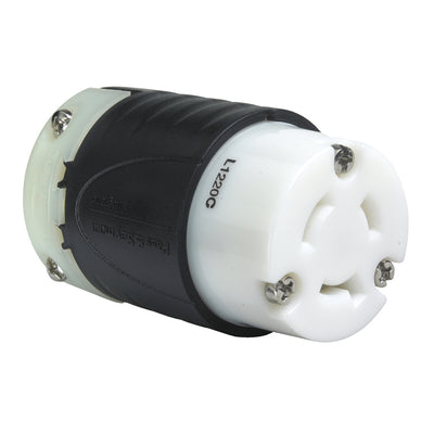 Pass & Seymour Nema L1220C 20 Amp 480VAC Black and White Connector   