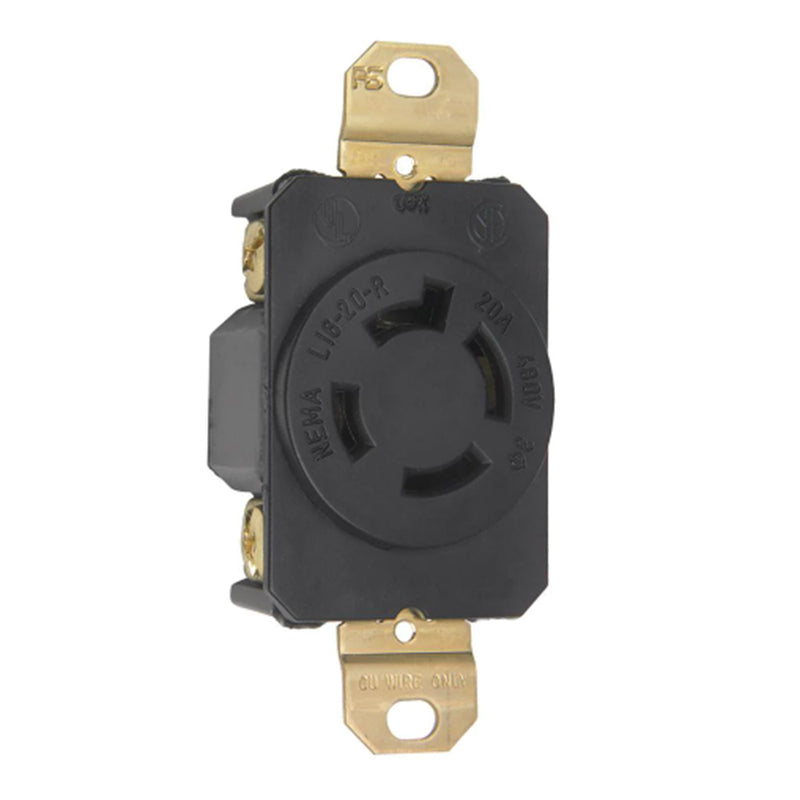 Pass & Seymour Nema L16-20R 20 Amp 480VAC Turnlok Twist Lock Receptacle   