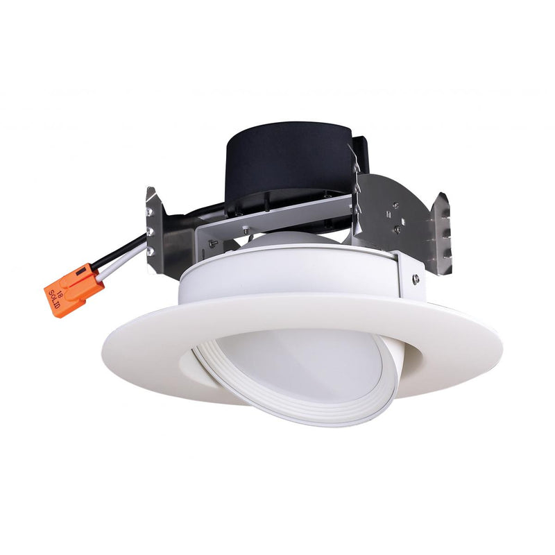 Satco 4 Inch 10 Watt 600 Lumen Gimbal LED Recessed Downlight 4000K 90 Degree - E26 Adapter Included 4000K Cool White White 