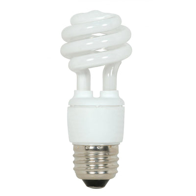Satco 9 Watt T2 Mini Spiral Compact Fluorescent Light Bulb 2700K Warm White  