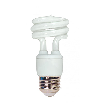 Satco 11 Watt T2 Mini Spiral Compact Fluorescent Light Bulb 2700K Warm White  