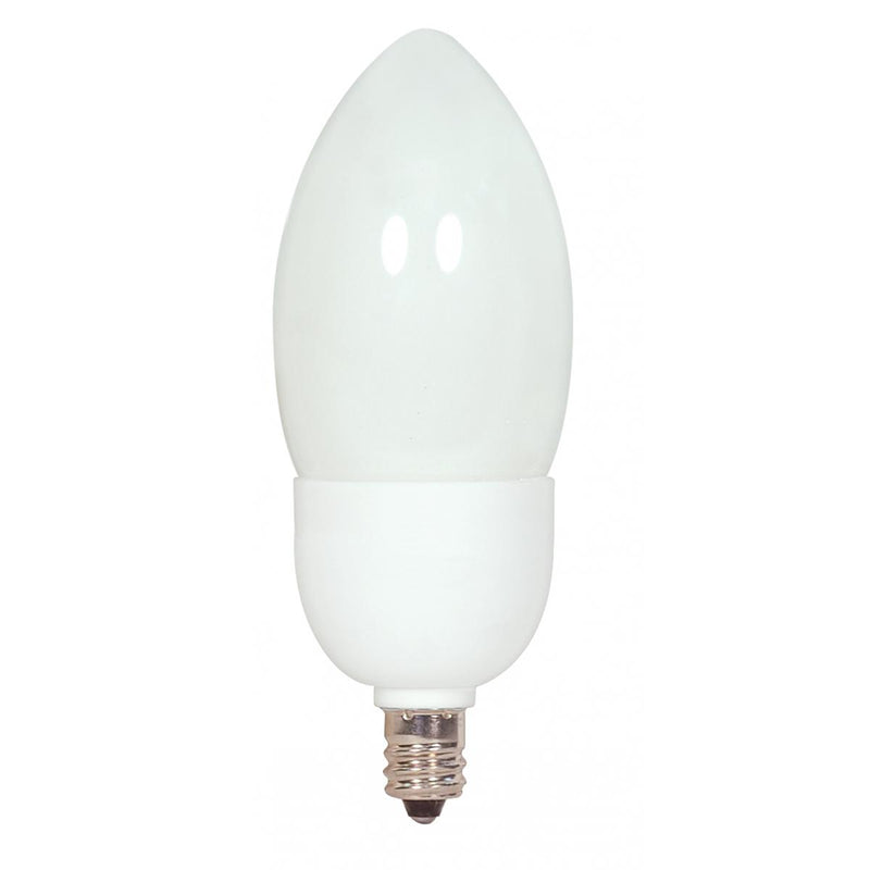 Satco 7 Watt E12 Torpedo Compact Fluorescent Decorative Light Bulb 2700K Warm White  