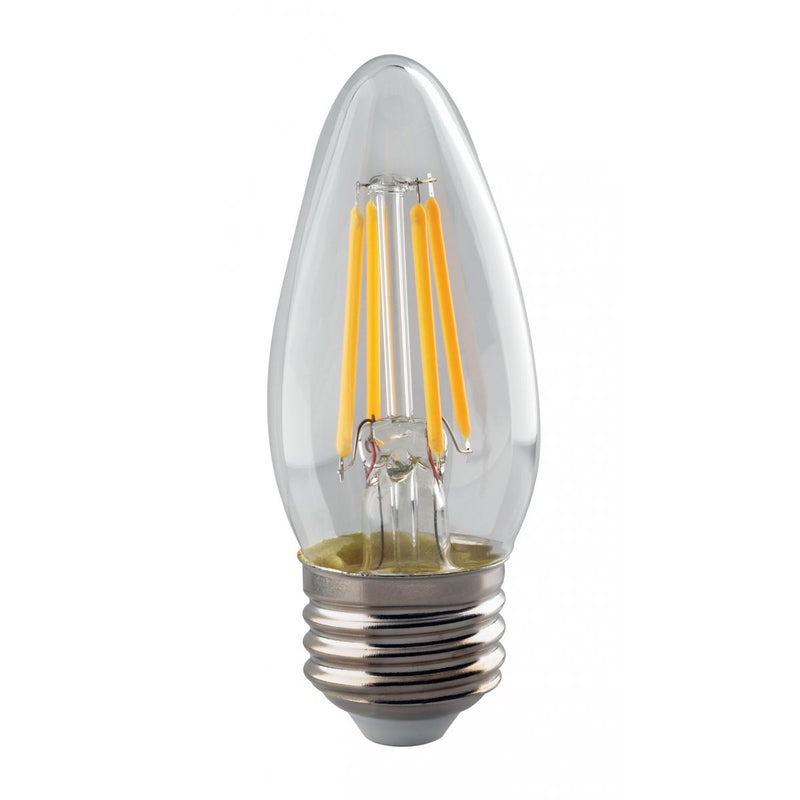 Satco 4 Watt Clear B11 E26 Base Dimmable LED Filament Bulb 2700K 2700K Warm White  