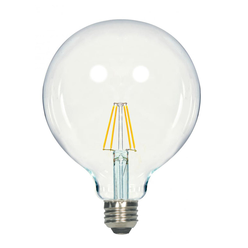 Satco 4.5 Watt Clear LED G40 Globe Filament Bulb 120V 2700K Warm White  