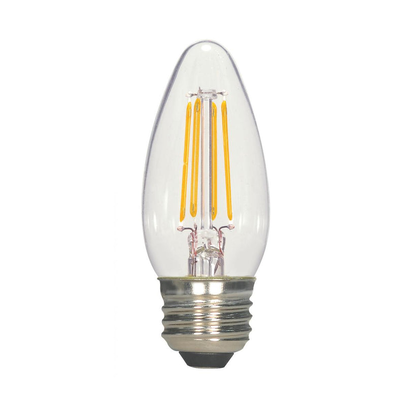 Satco 2.5 Watt Clear Torpedo LED Filament Bulb E26 Medium Base 2700K Warm White  