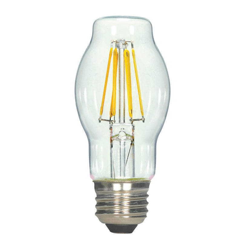 Satco 6.5 Watt Clear Dimmable BT15 LED Filament Light Bulb 800 Lumens 2700K Warm White  