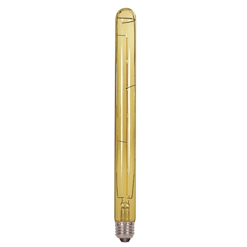 Satco 6.5 Watt Amber Dimmable LED T9 Tubular Filament Bulb 2000K Soft White  