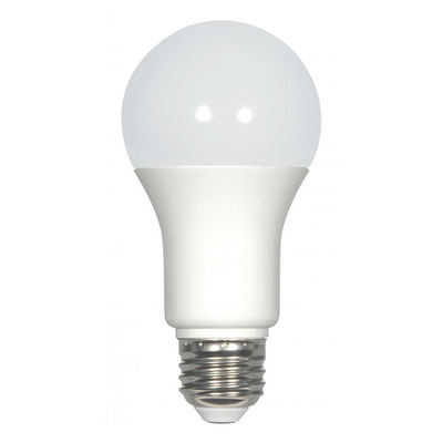 Satco 10 Watt 800 Lumen Dimmable Enclosed Fixture Rated A19 LED Light Bulb 2700K Warm White  