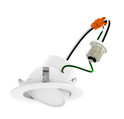 Keystone Technologies 4 Inch 8 Watt Aviva Residential Can Retrofit LED Color Selectable Gimbal 2700/3000/3500/4000/5000K Selectable White