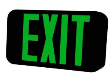 Morris Products Emergency Battery Backup LED Universal Mount Black Exit Sign Green  
