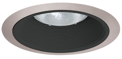 Juno 6 Inch Recessed Tapered Black Baffle With Trim Chrome  