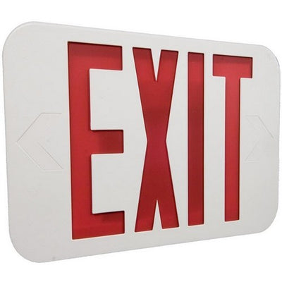 Morris Products Emergency Battery Backup Double Faced LED Universal Mount Exit Sign Red  