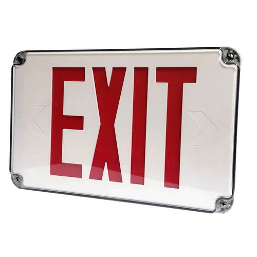 Morris Products Emergency Battery Backup LED Wet Location Exit Sign Red  