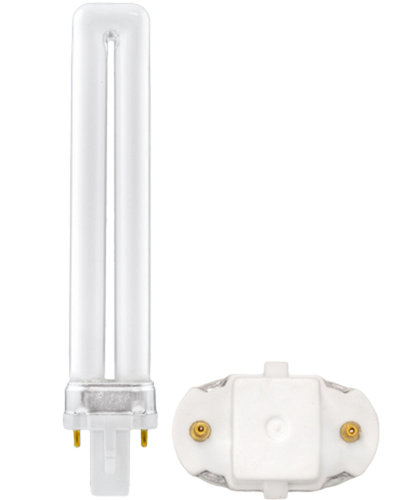 Sylvania Lighting 9 Watt Twin 2 Pin Compact Fluorescent Lamp 3500K Bright White  