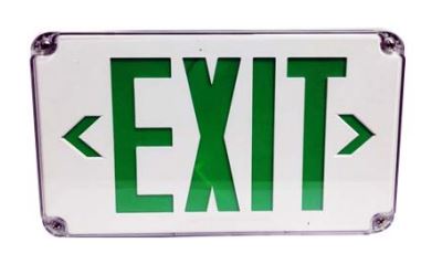 Morris Products Emergency Battery Backup LED Wet Location Exit Sign Green  